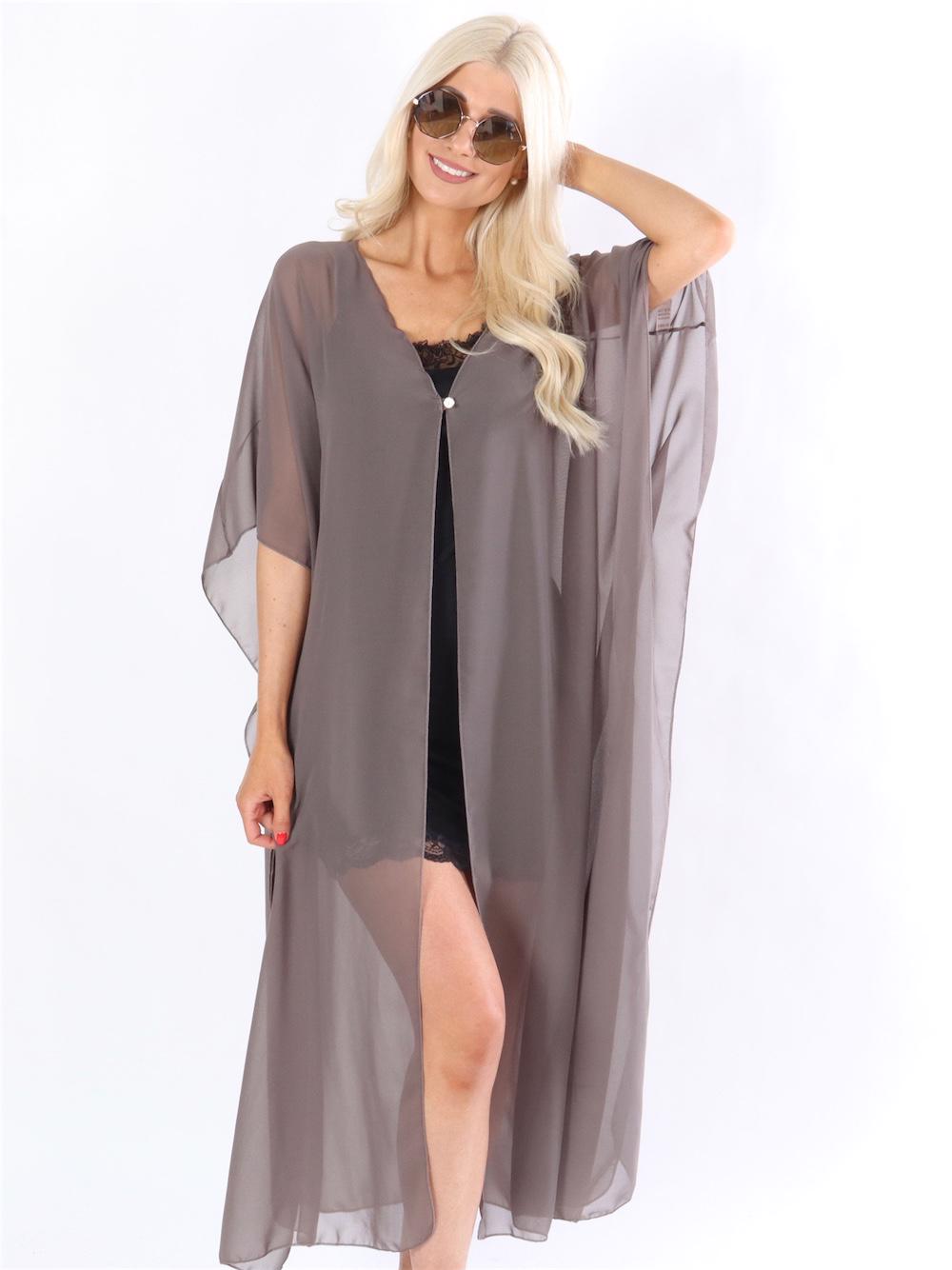 Vita long - Armygrøn lang kimono